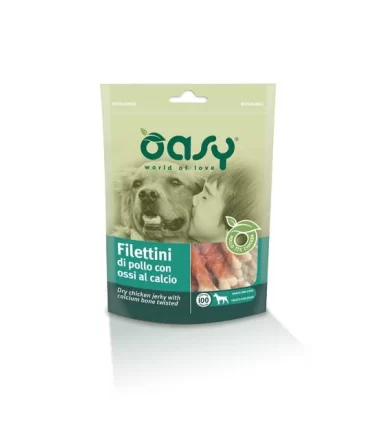 Oasy snack cane filettini di pollo con ossi al calcio 100 gr