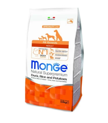 Monge cane adult all breeds anatra riso e patate 2,5 kg