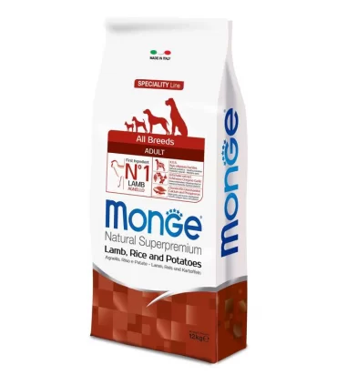 Monge cane adult all breeds agnello riso e patate 12 kg