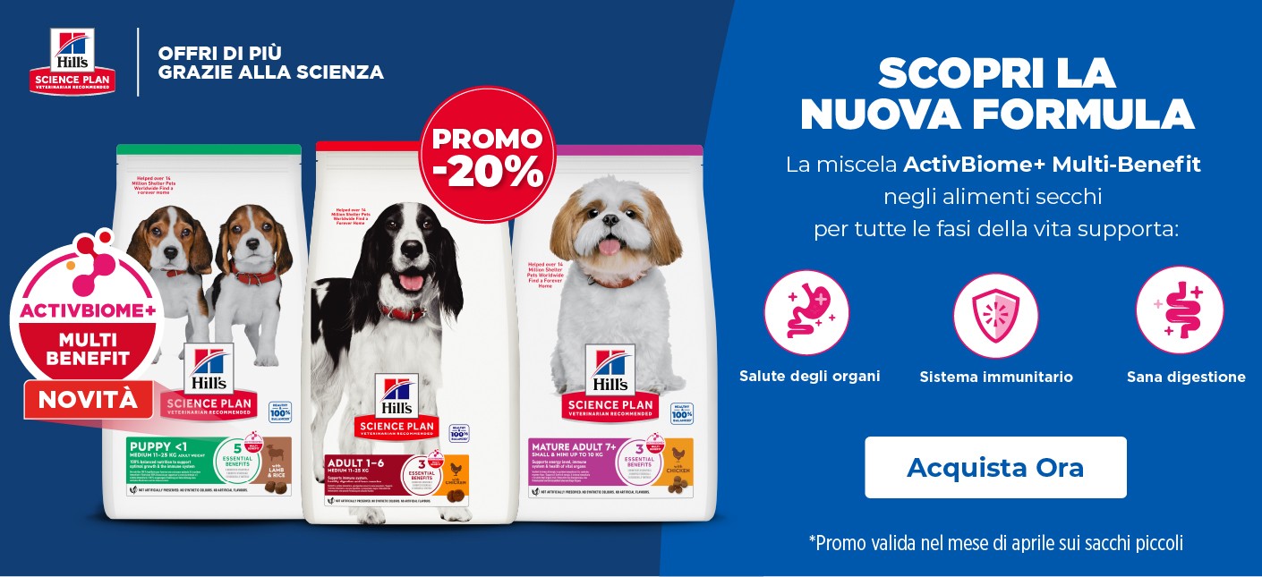 Hill's Science Plan aprile 2026 activebiome+ secchi